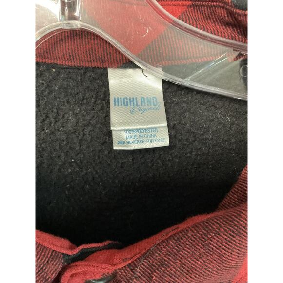 Highland Originals Shirt Mens Medium Fleece Lined Flannel Buffalo Plaid - Picture 2 of 7